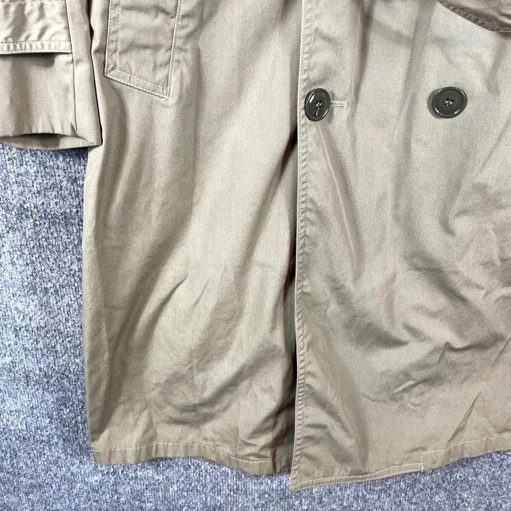 VTG Greenbrier Industries Coat Mens L Tan All Weather Trench Belted Military 80s